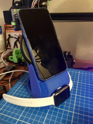 iPhone X and Apple Watch Wireless Charging Stand | 3D Printed | Mophie Wireless Charger | Charging Base | Charging Station | Space Saver - Image 3